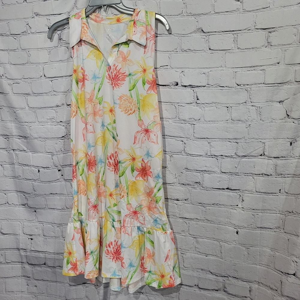 GOTTEX Lily floral  Athletic  Sleeveless Dress | Large.  Nwt